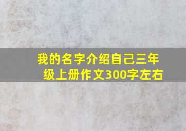 我的名字介绍自己三年级上册作文300字左右