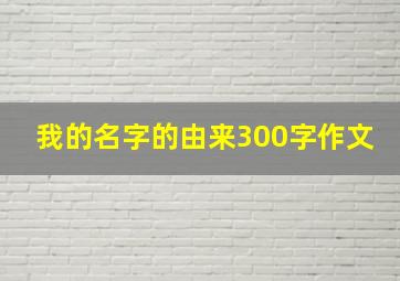 我的名字的由来300字作文