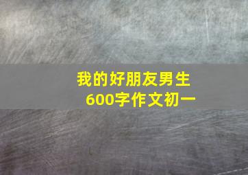 我的好朋友男生600字作文初一