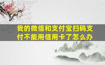 我的微信和支付宝扫码支付不能用信用卡了怎么办