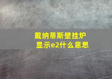 戴纳蒂斯壁挂炉显示e2什么意思