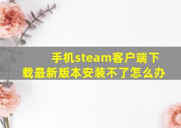 手机steam客户端下载最新版本安装不了怎么办