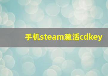 手机steam激活cdkey