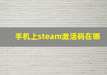 手机上steam激活码在哪