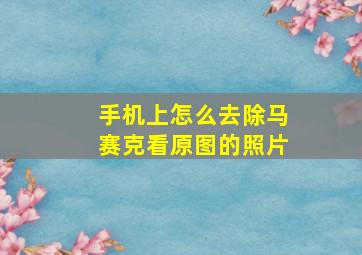 手机上怎么去除马赛克看原图的照片