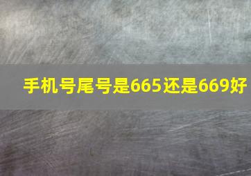 手机号尾号是665还是669好