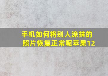 手机如何将别人涂抹的照片恢复正常呢苹果12