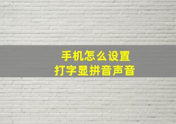 手机怎么设置打字显拼音声音