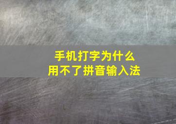 手机打字为什么用不了拼音输入法