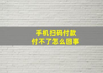 手机扫码付款付不了怎么回事