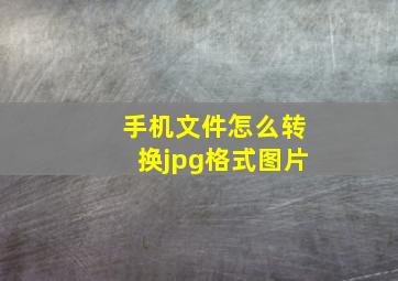 手机文件怎么转换jpg格式图片