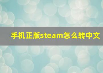 手机正版steam怎么转中文