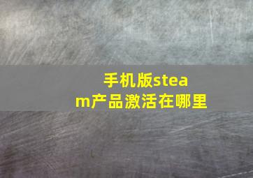 手机版steam产品激活在哪里