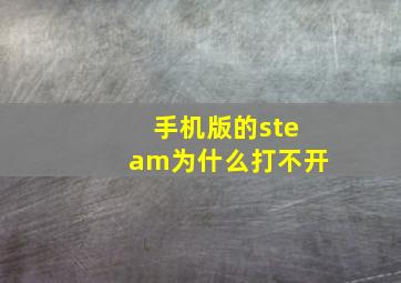 手机版的steam为什么打不开