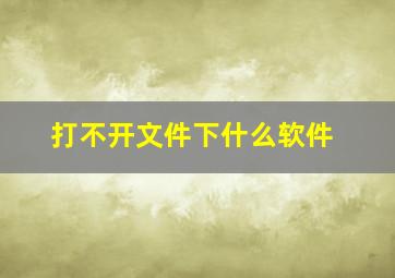 打不开文件下什么软件