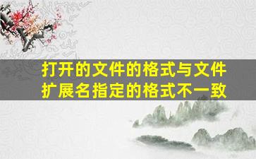 打开的文件的格式与文件扩展名指定的格式不一致