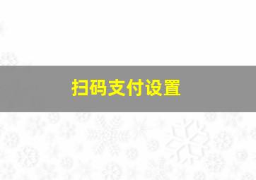 扫码支付设置