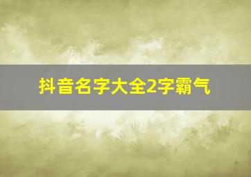 抖音名字大全2字霸气