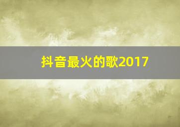 抖音最火的歌2017