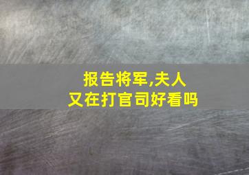 报告将军,夫人又在打官司好看吗