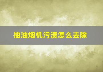 抽油烟机污渍怎么去除