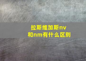 拉斯维加斯nv和nm有什么区别