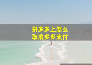 拼多多上怎么取消多多支付