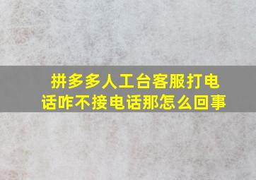 拼多多人工台客服打电话咋不接电话那怎么回事