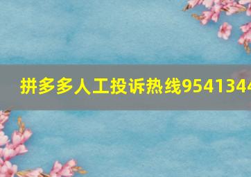 拼多多人工投诉热线9541344