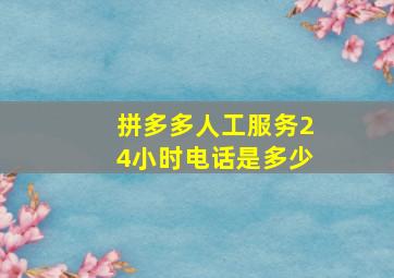 拼多多人工服务24小时电话是多少