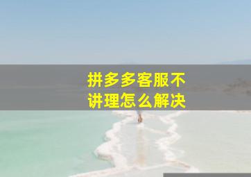 拼多多客服不讲理怎么解决