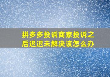 拼多多投诉商家投诉之后迟迟未解决该怎么办