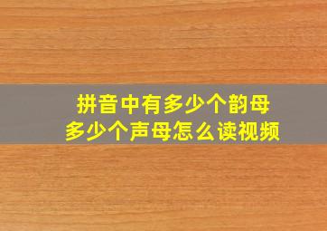 拼音中有多少个韵母多少个声母怎么读视频