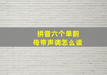 拼音六个单韵母带声调怎么读