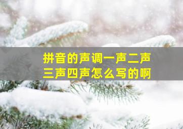 拼音的声调一声二声三声四声怎么写的啊