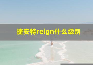 捷安特reign什么级别