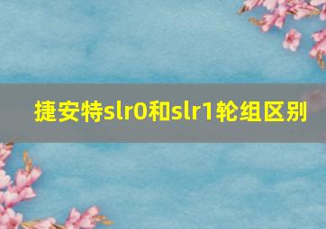 捷安特slr0和slr1轮组区别