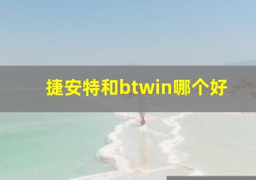 捷安特和btwin哪个好