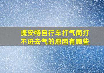 捷安特自行车打气筒打不进去气的原因有哪些