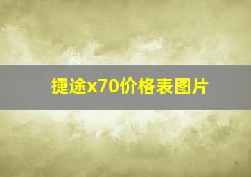 捷途x70价格表图片