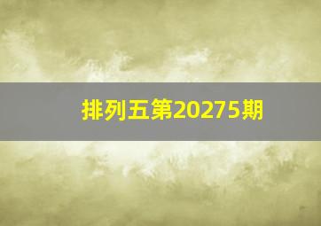 排列五第20275期