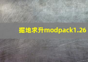 掘地求升modpack1.26