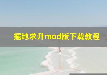 掘地求升mod版下载教程