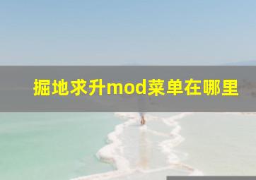 掘地求升mod菜单在哪里