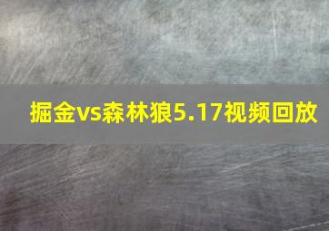 掘金vs森林狼5.17视频回放