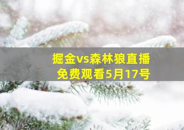 掘金vs森林狼直播免费观看5月17号