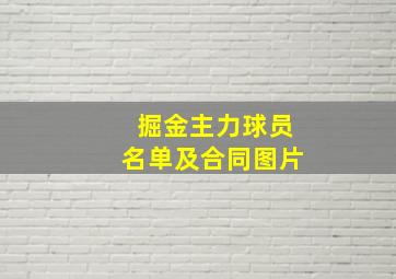 掘金主力球员名单及合同图片