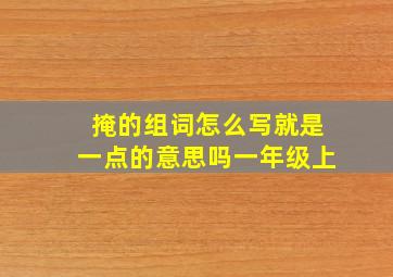 掩的组词怎么写就是一点的意思吗一年级上