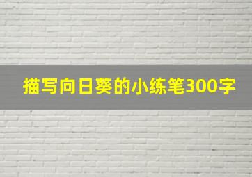 描写向日葵的小练笔300字