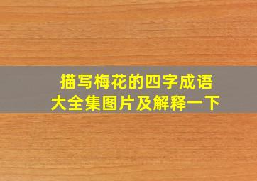 描写梅花的四字成语大全集图片及解释一下